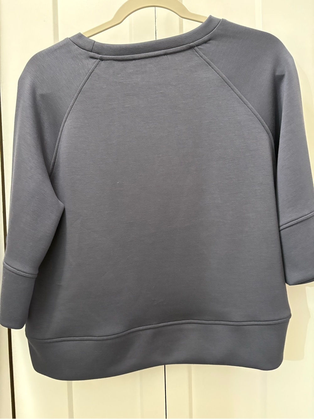 T Tahari Slate Blue Boxy Crewneck Scuba Sweatshirt SP - Picture 5 of 5